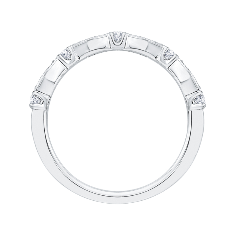 14K White Gold Round Diamond Wedding Band