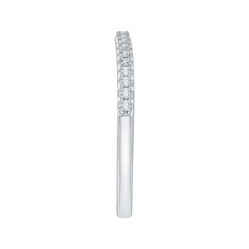 Round Diamond Wedding Band In 14K White Gold