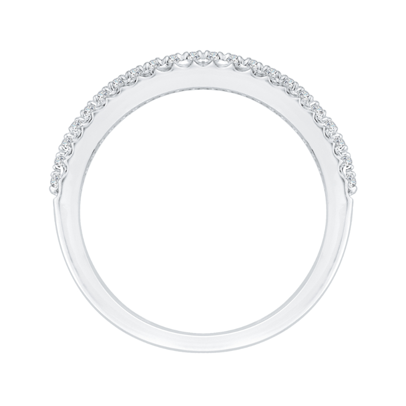 Round Diamond Wedding Band In 14K White Gold