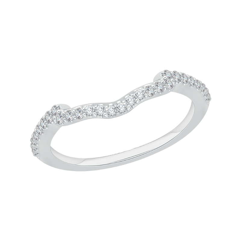 Round Diamond Wedding Band in 14K White Gold