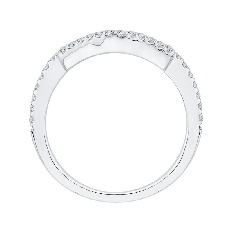 Round Diamond Wedding Band in 14K White Gold