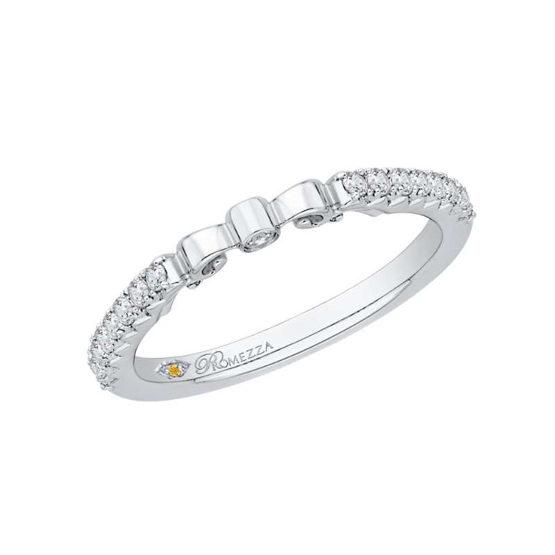Round Diamond Wedding Band in 14K White Gold
