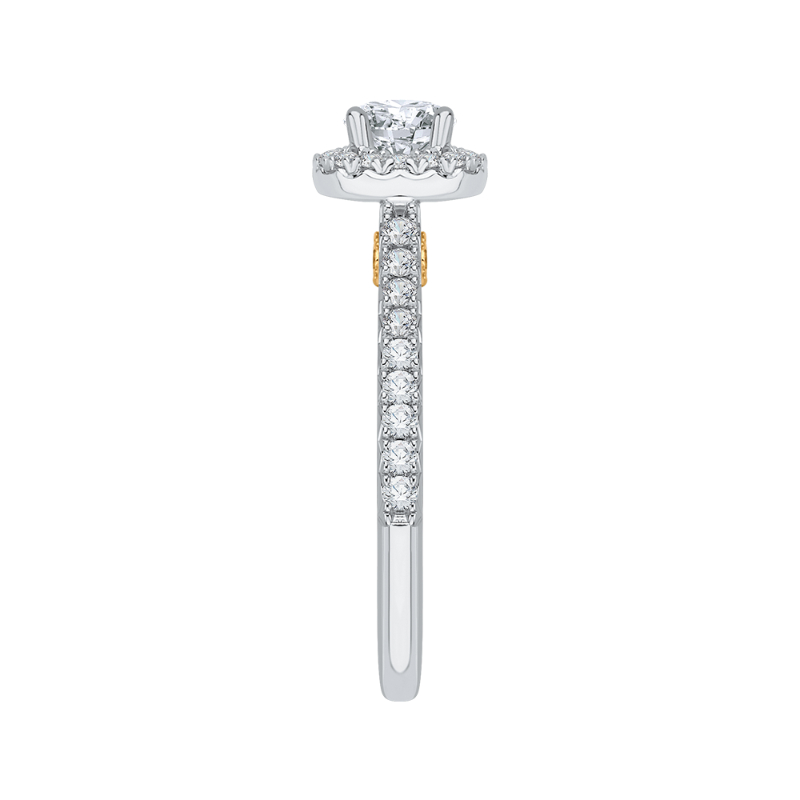 Diamond Halo Engagement Ring in 14K White Gold