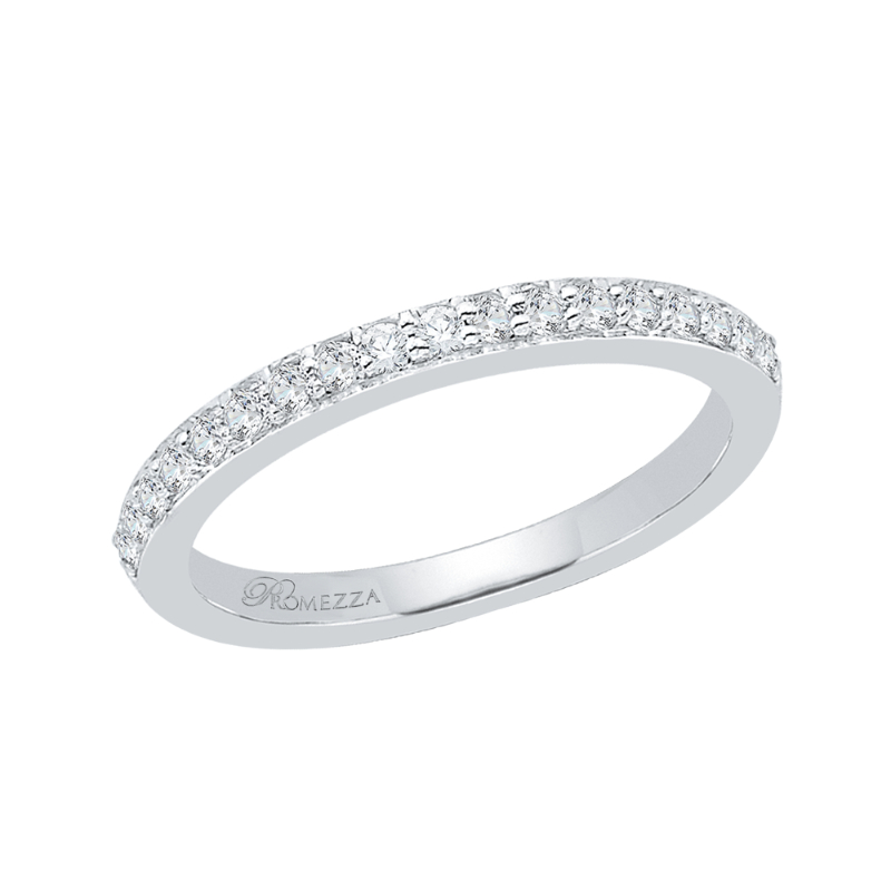 Round Diamond Half-Eternity Wedding Band in 14K White Gold