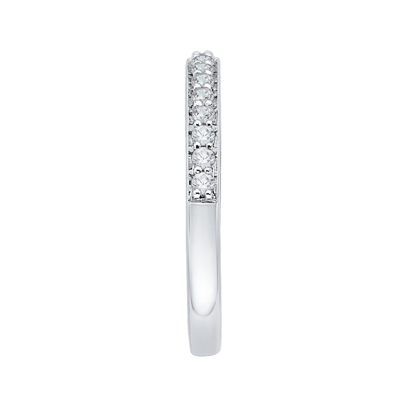 Round Diamond Half-Eternity Wedding Band in 14K White Gold