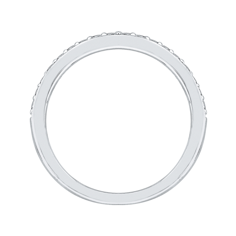Round Diamond Half-Eternity Wedding Band in 14K White Gold