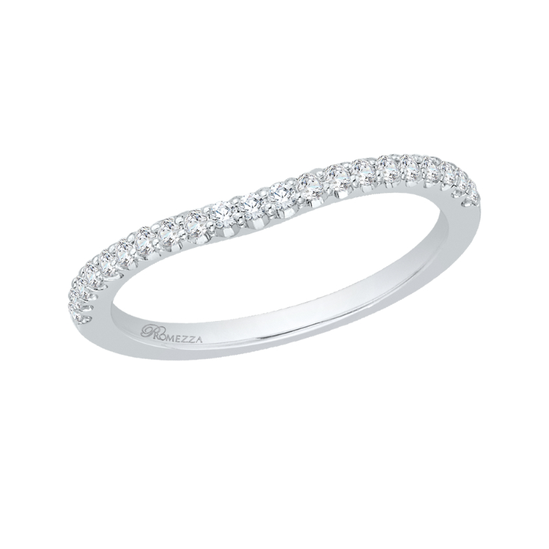 Round Diamond Wedding Band in 14K White Gold