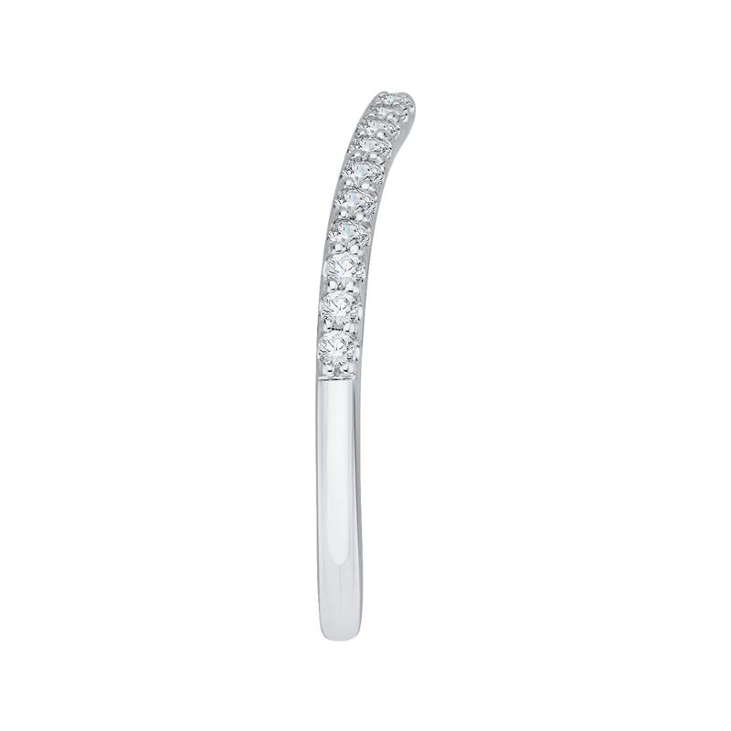 Round Diamond Wedding Band in 14K White Gold