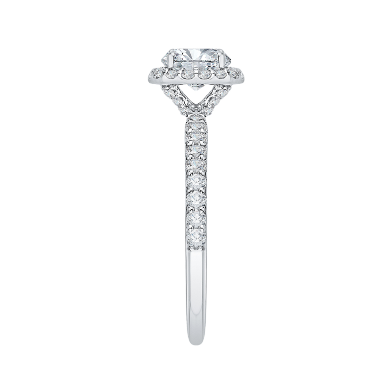 Diamond Halo Engagement Ring in 14K White Gold
