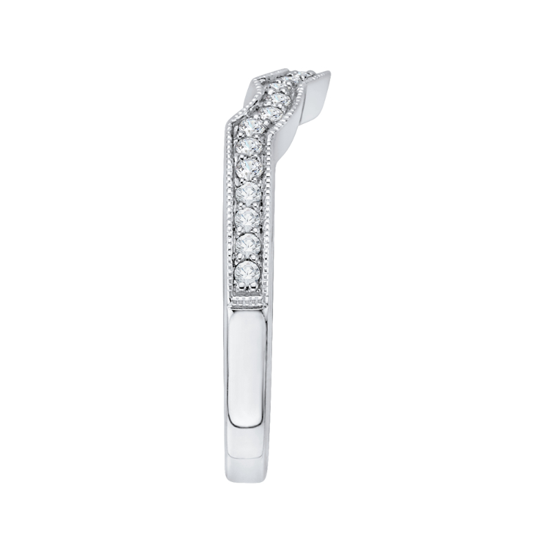 Round Diamond Wedding Band in 14K White Gold