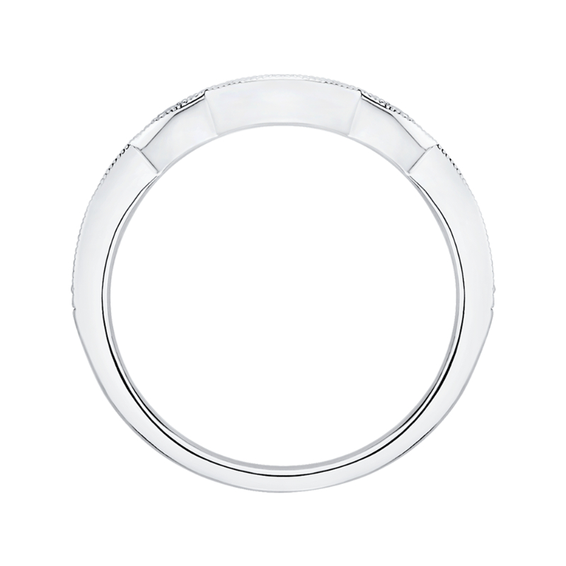 Round Diamond Wedding Band in 14K White Gold
