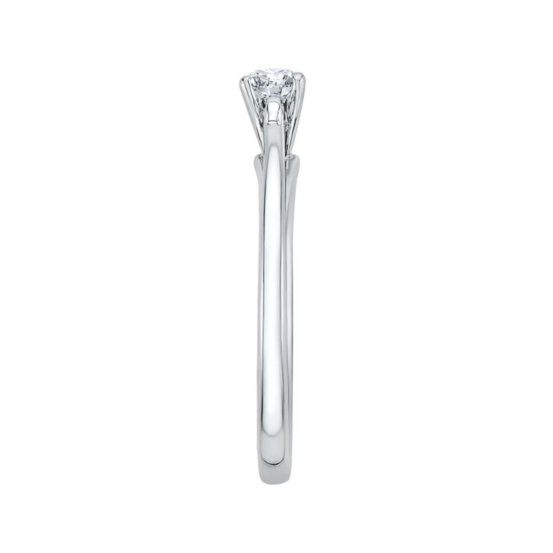 Diamond Solitaire Petite Engagement Ring in 14K White Gold