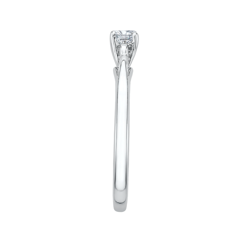 Diamond Solitaire Petite Engagement Ring in 14K White Gold