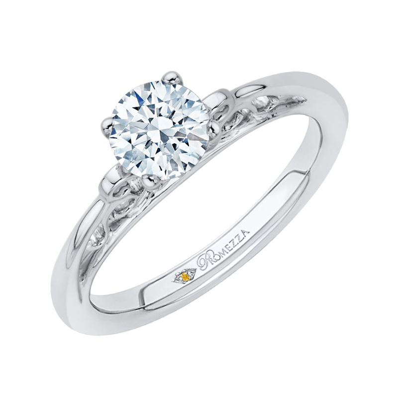 Diamond Solitaire Petite Engagement Ring in 14K White Gold