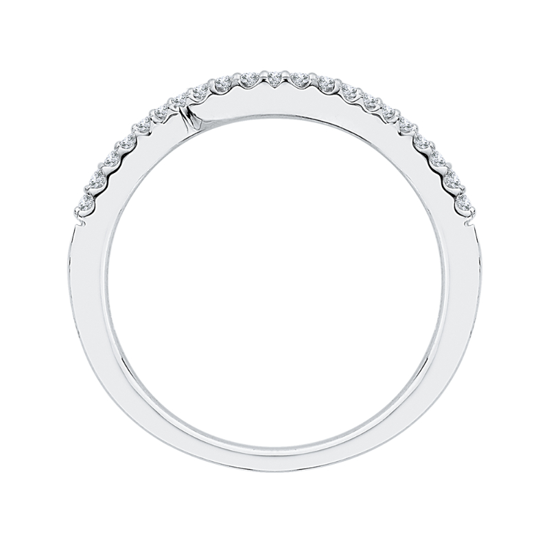 Diamond Curved Wedding Band in 14K White Gold