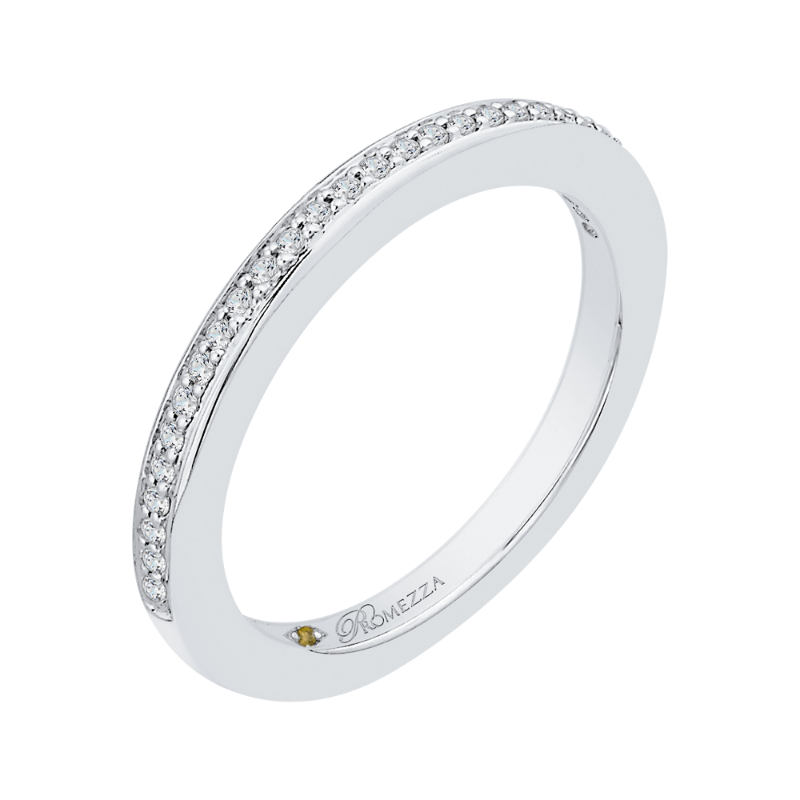 Round Diamond Wedding Band in 14K White Gold