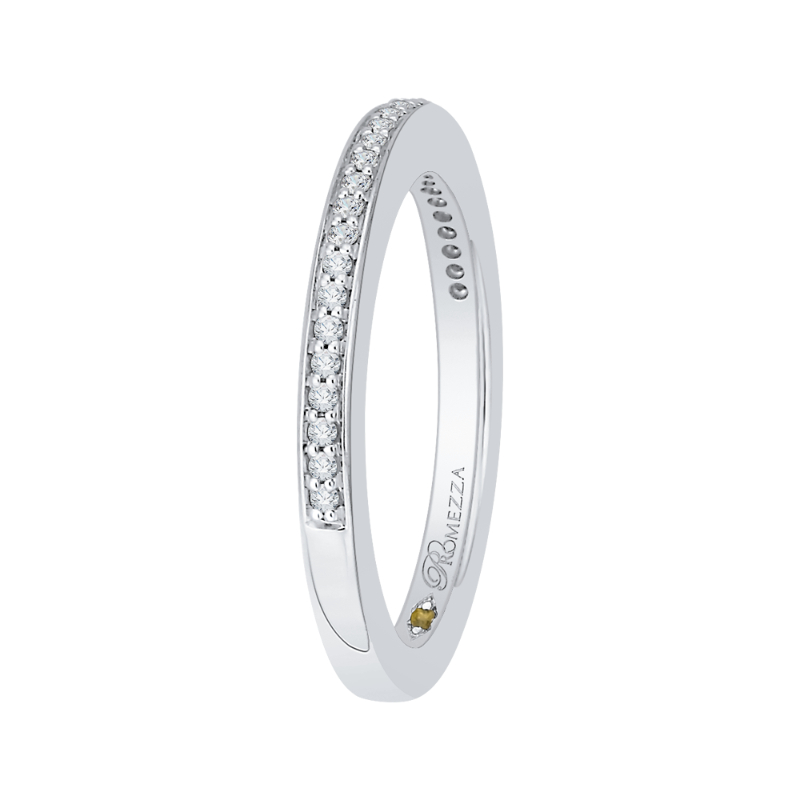 Round Diamond Wedding Band in 14K White Gold
