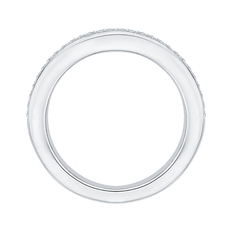 Round Diamond Wedding Band in 14K White Gold