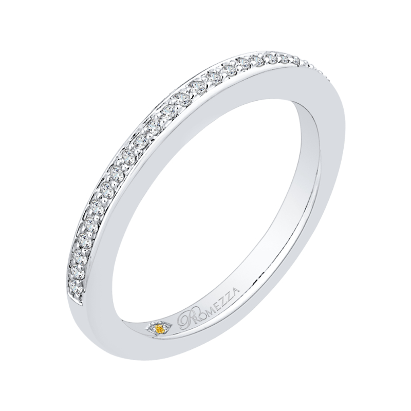 Round Diamond Wedding Band in 14K White Gold