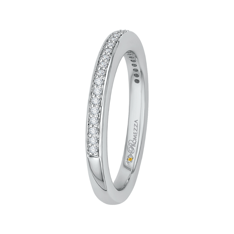 Round Diamond Wedding Band in 14K White Gold