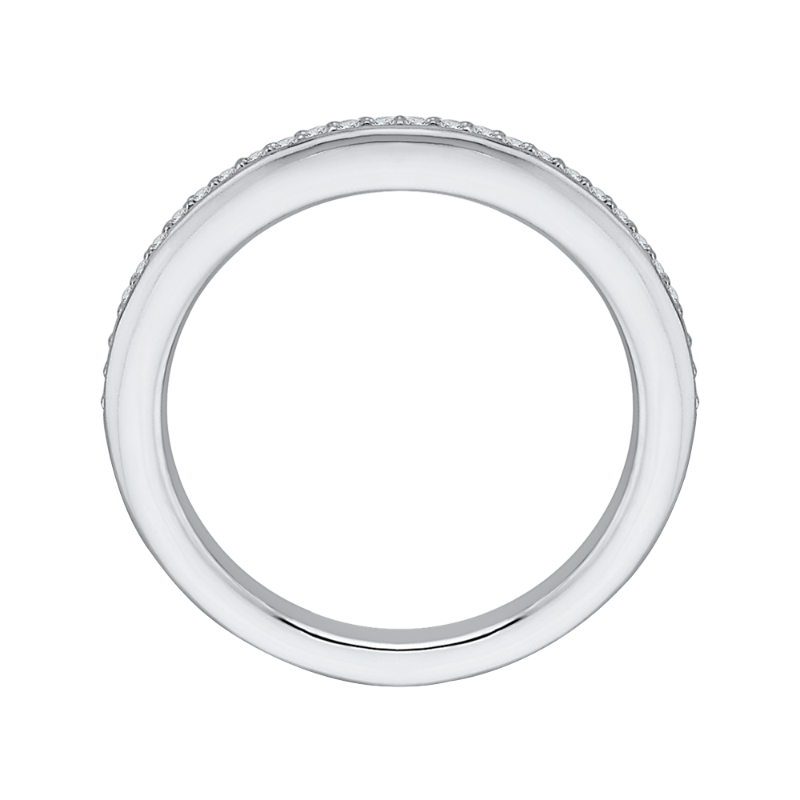 Round Diamond Wedding Band in 14K White Gold