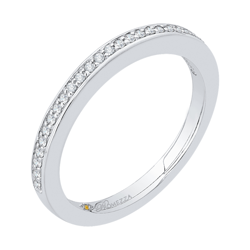 Round Diamond Wedding Band in 14K White Gold