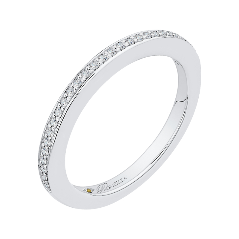 Round Diamond Wedding Band in 14K White Gold