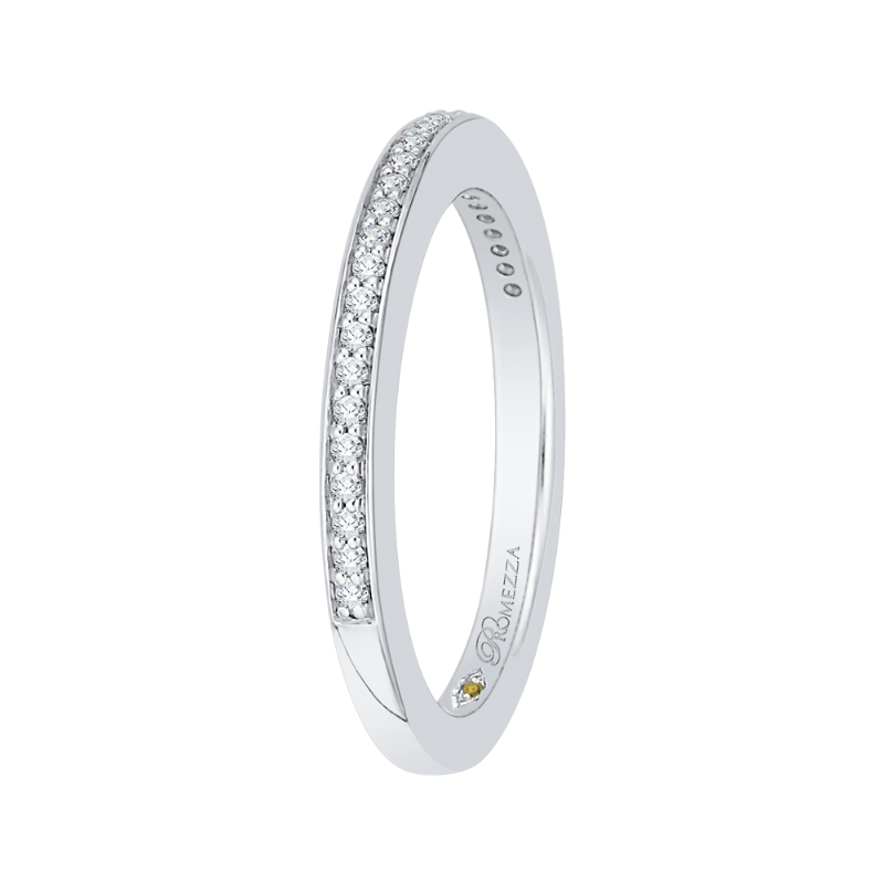 Round Diamond Wedding Band in 14K White Gold