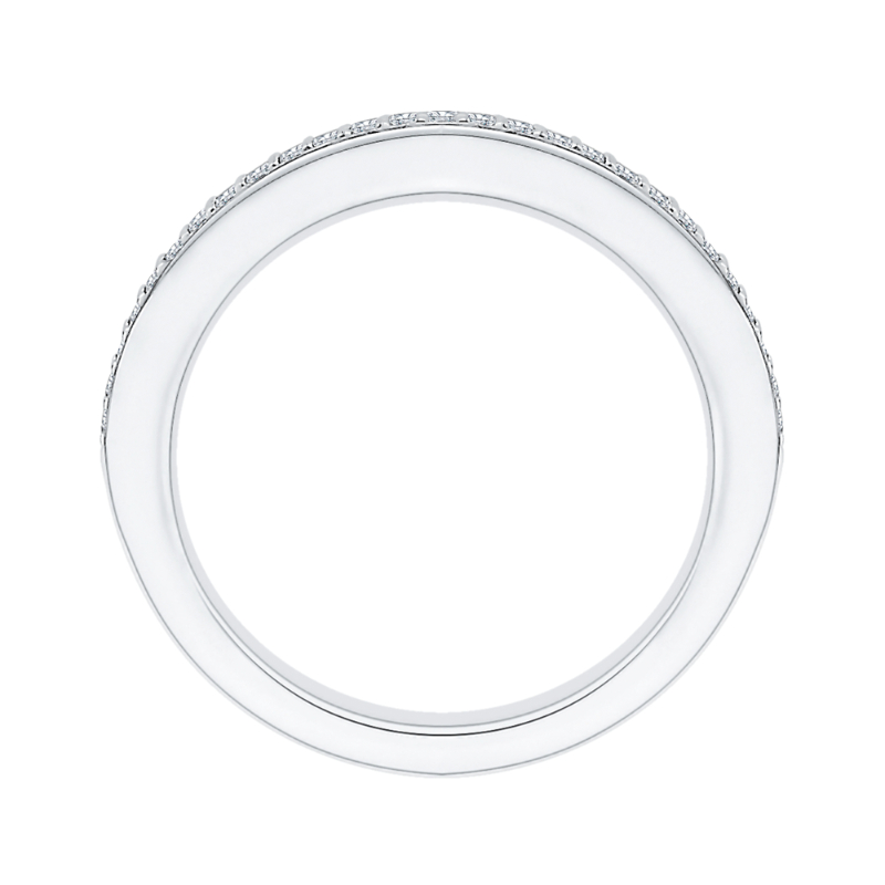 Round Diamond Wedding Band in 14K White Gold