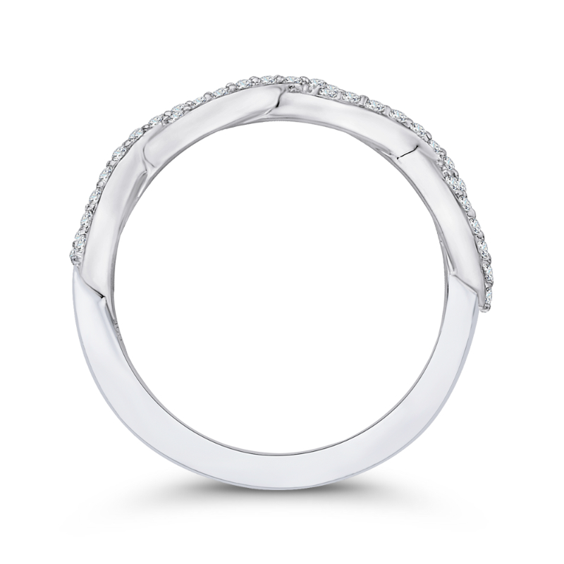 Diamond Criss-Cross Wedding Band in 14K White Gold