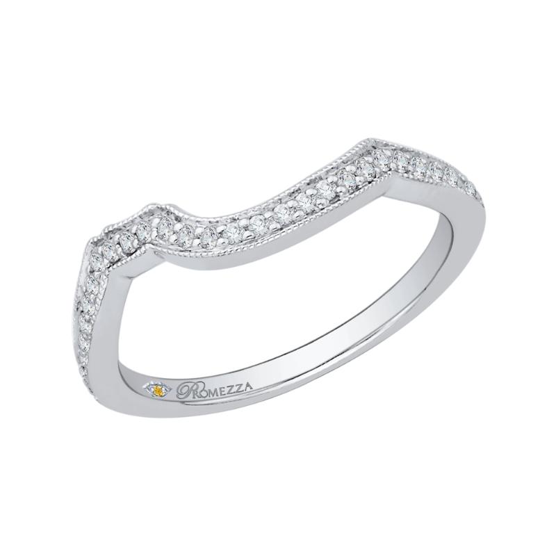 Round Diamond Wedding Band in 14K White Gold