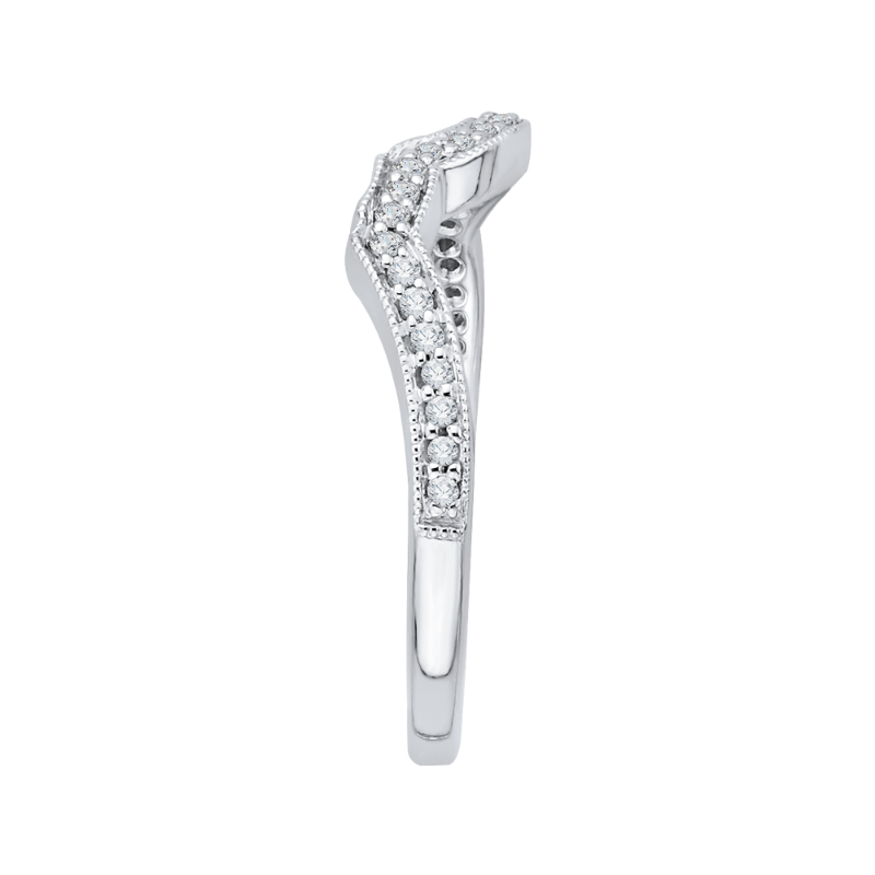 Round Diamond Wedding Band in 14K White Gold
