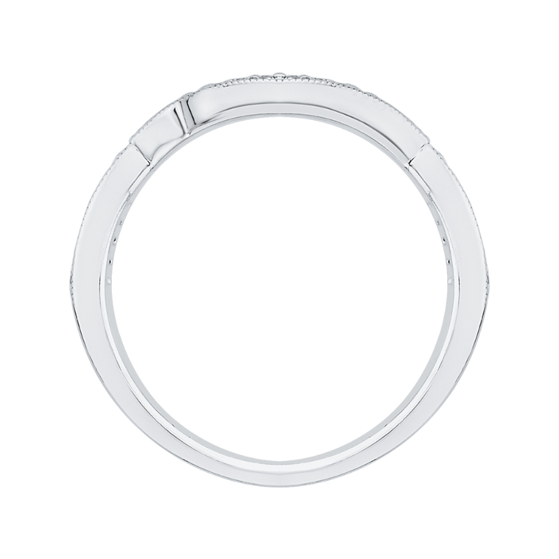 Round Diamond Wedding Band in 14K White Gold
