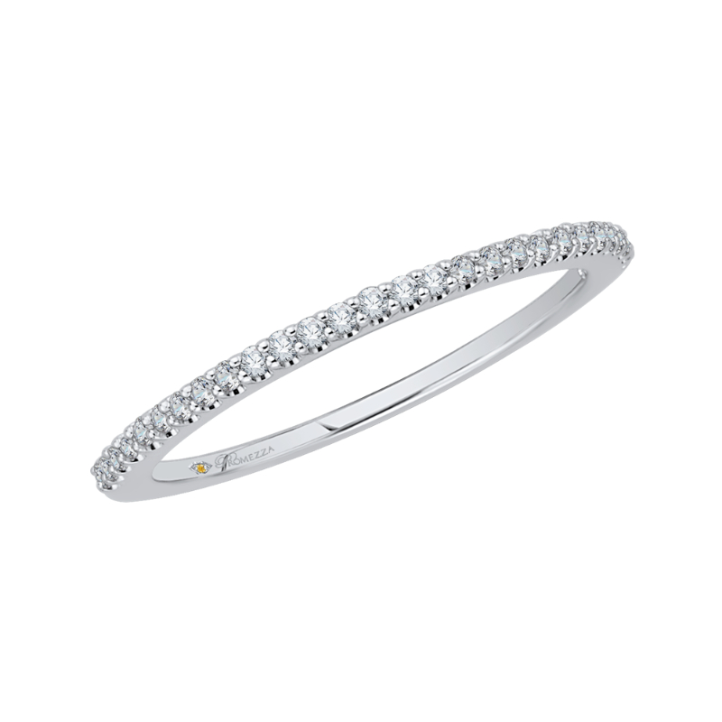 Round Diamond Wedding Band in 14K White Gold