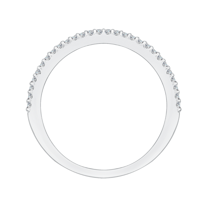 Round Diamond Wedding Band in 14K White Gold
