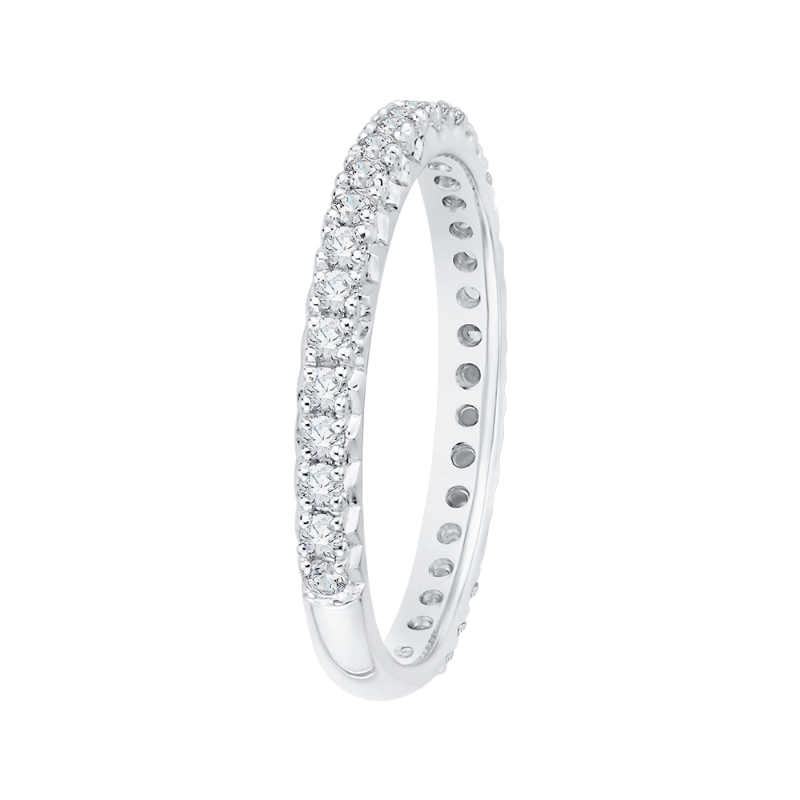 14K White Gold Round Diamond Wedding Band
