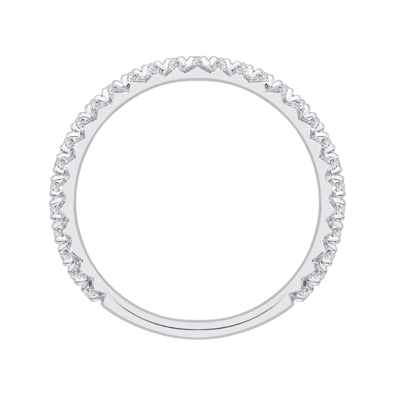 14K White Gold Round Diamond Wedding Band