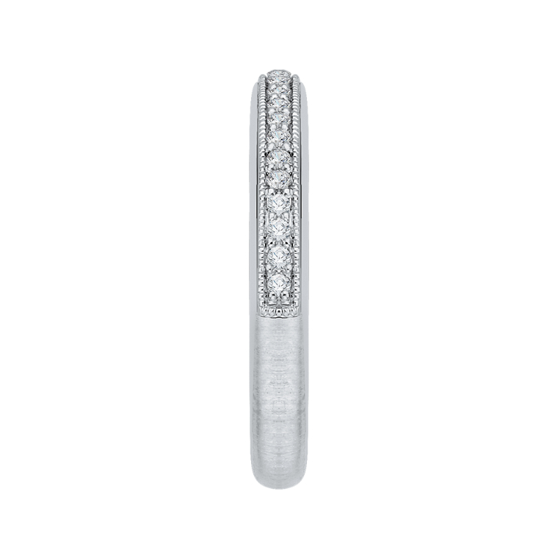 Round Diamond Half-Eternity Wedding Band in 14K White Gold