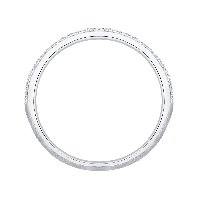 Round Diamond Half-Eternity Wedding Band in 14K White Gold