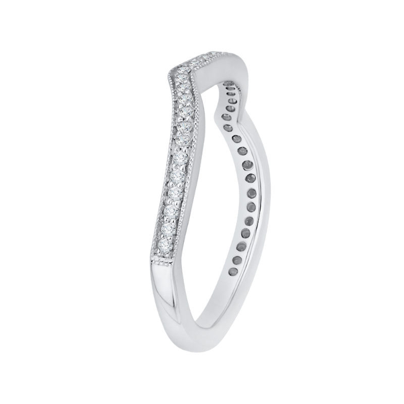 Round Diamond Wedding Band in 14K White Gold