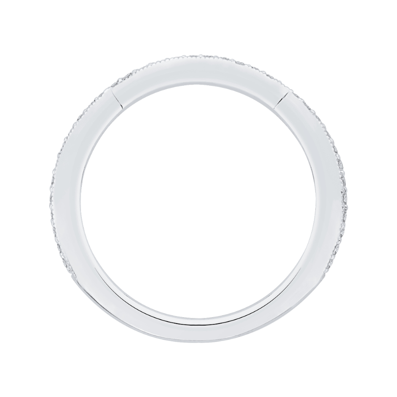 Round Diamond Wedding Band in 14K White Gold