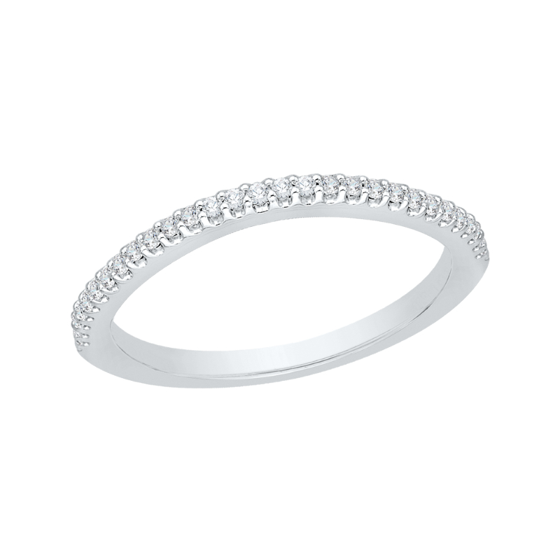Diamond Curved Wedding Band in 14K White Gold