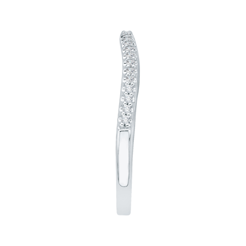 Diamond Curved Wedding Band in 14K White Gold
