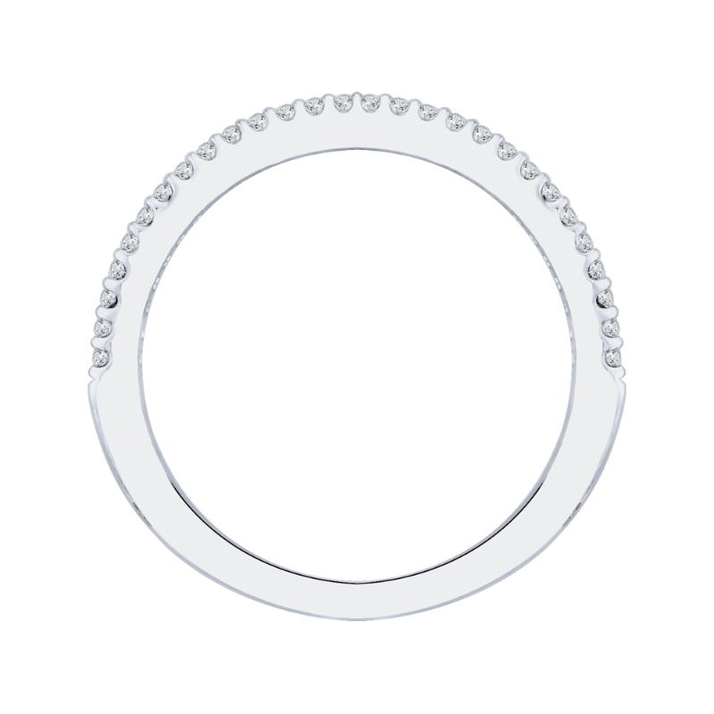 Diamond Curved Wedding Band in 14K White Gold