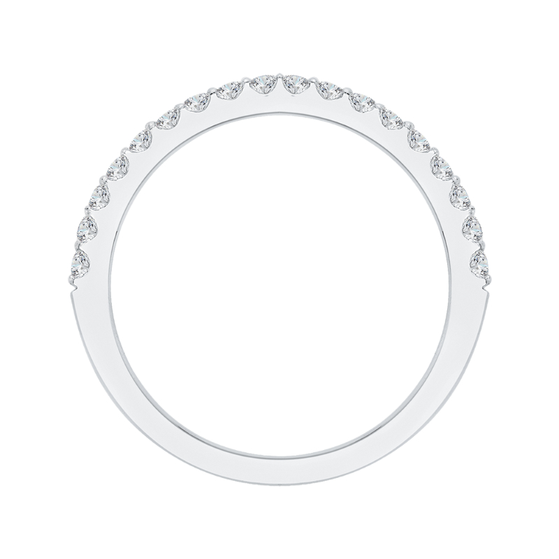 Round Diamond Half-Eternity Wedding Band In 14K White Gold
