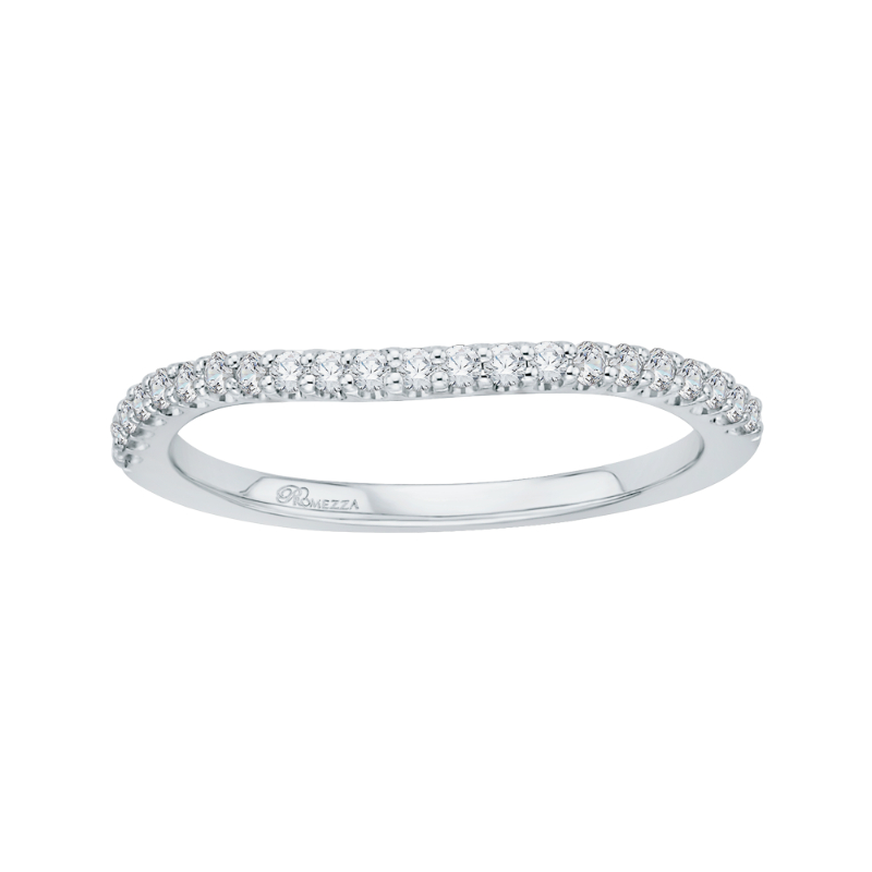 Round Diamond Half-Eternity Wedding Band In 14K White Gold