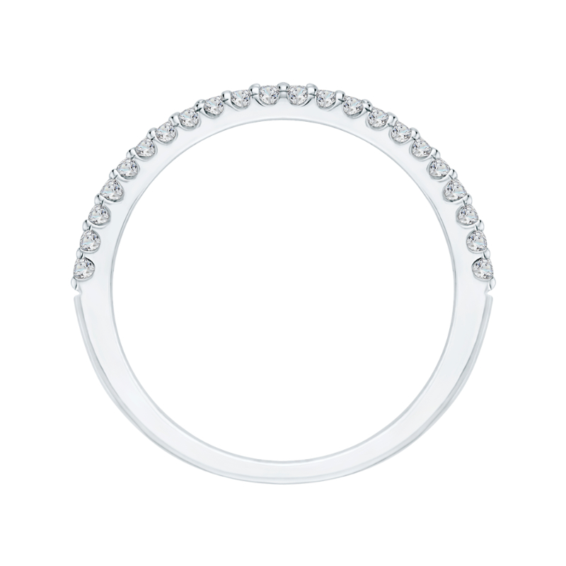 Round Diamond Half-Eternity Wedding Band In 14K White Gold