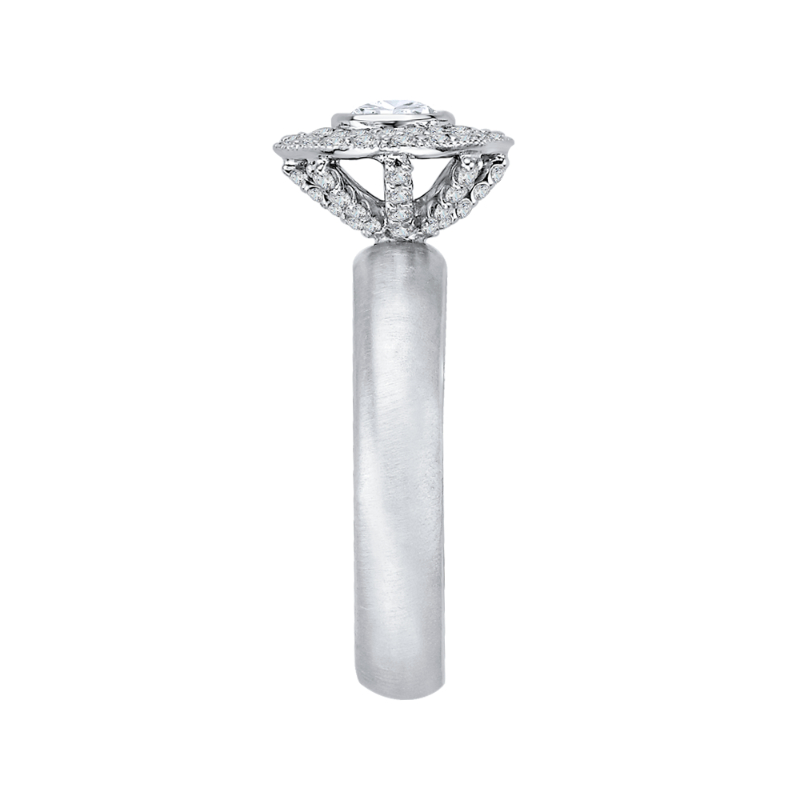 Diamond Double Halo Engagement Ring in 14K White Gold