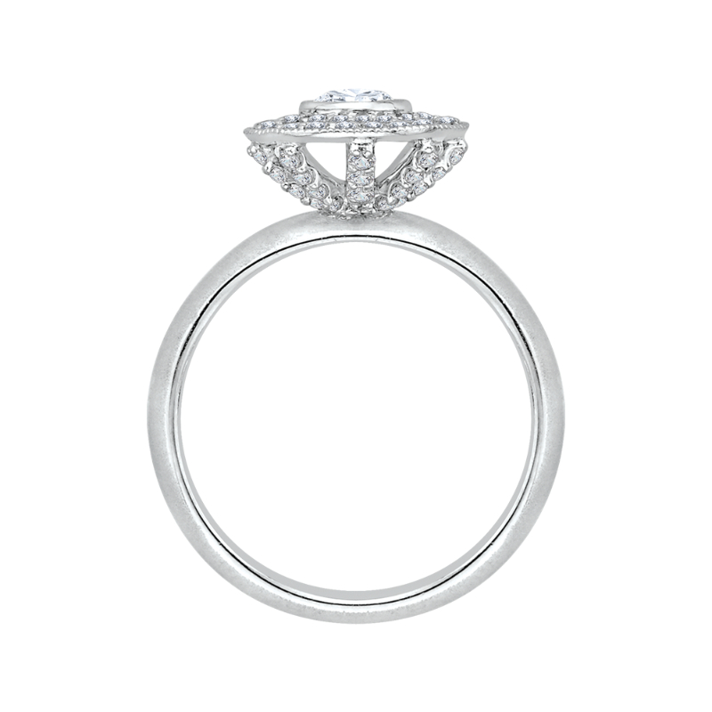 Diamond Double Halo Engagement Ring in 14K White Gold
