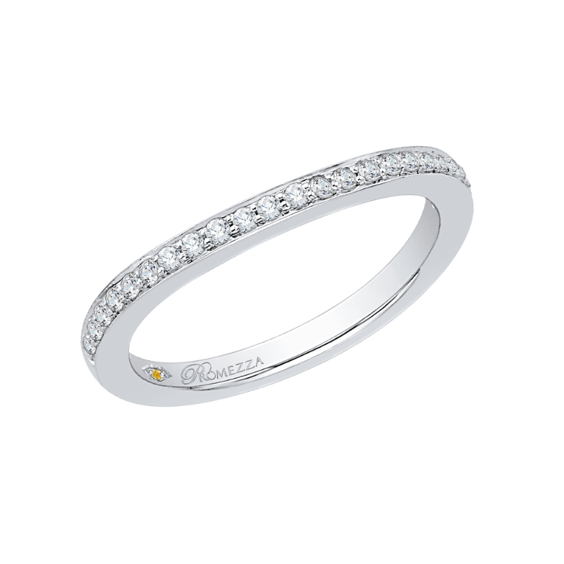 Round Diamond Wedding Band in 14K White Gold